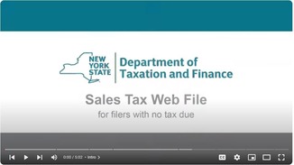 Sales Tax Web File for no tax due filers, video snippet