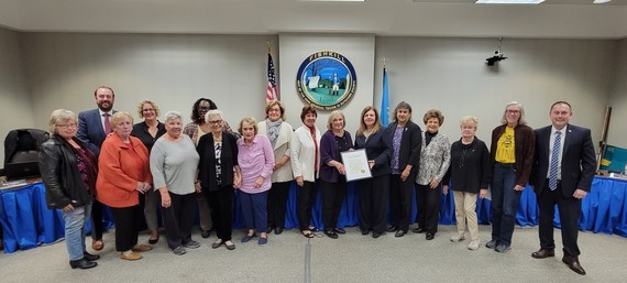 The Town Board recognized the service of the Verplanck Garden Club
