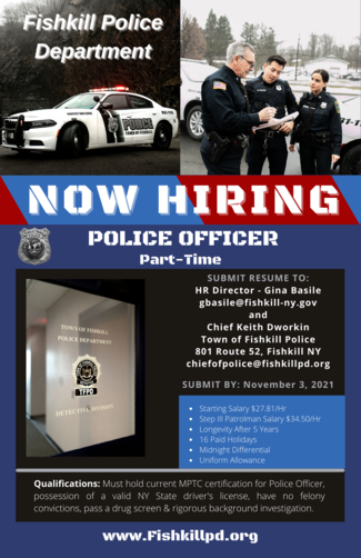 The Town is currently seeking qualified applicants for the position of Part-Time Police Officer.