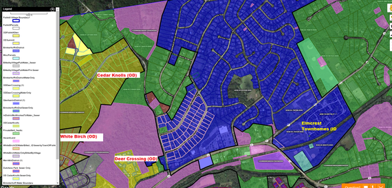 A zoning map of the Town of Fishkill