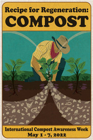 The 2022 Poster for International  Compost Awareness Week "Recipe for Regeneration: Compost"