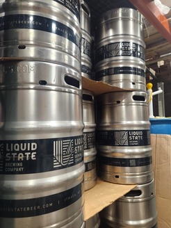 Liquid State Brewing Company kegs