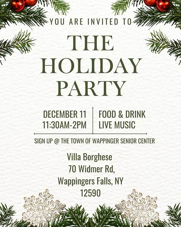 THE HOLIDAY PARTY Hosted by the Town of Wappinger at the Villa Borghese