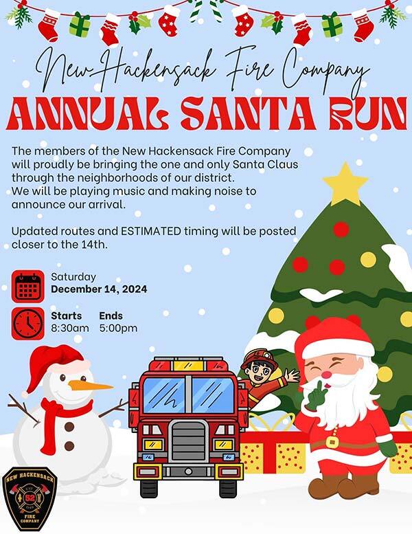 New Hackensack Fire Company 2024 Santa Run