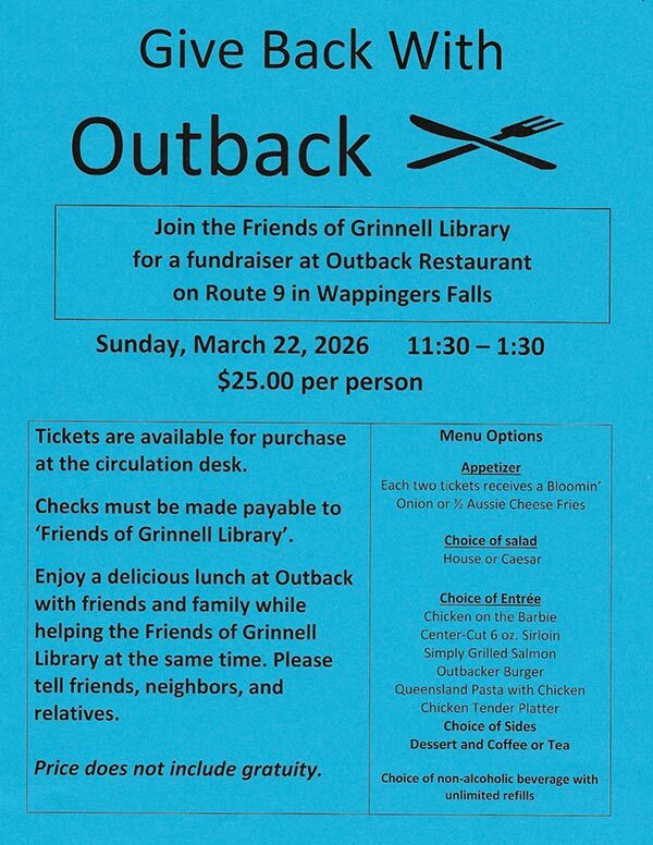 Outback Giveback Night - Grinell Library Fundraiser