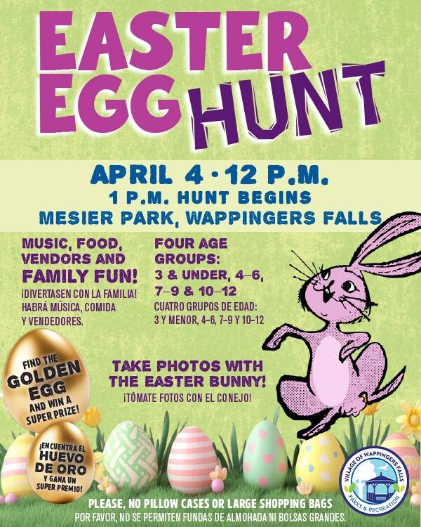 Village of Wappingers Falls Easter Egg Hunt 4-4 12pm