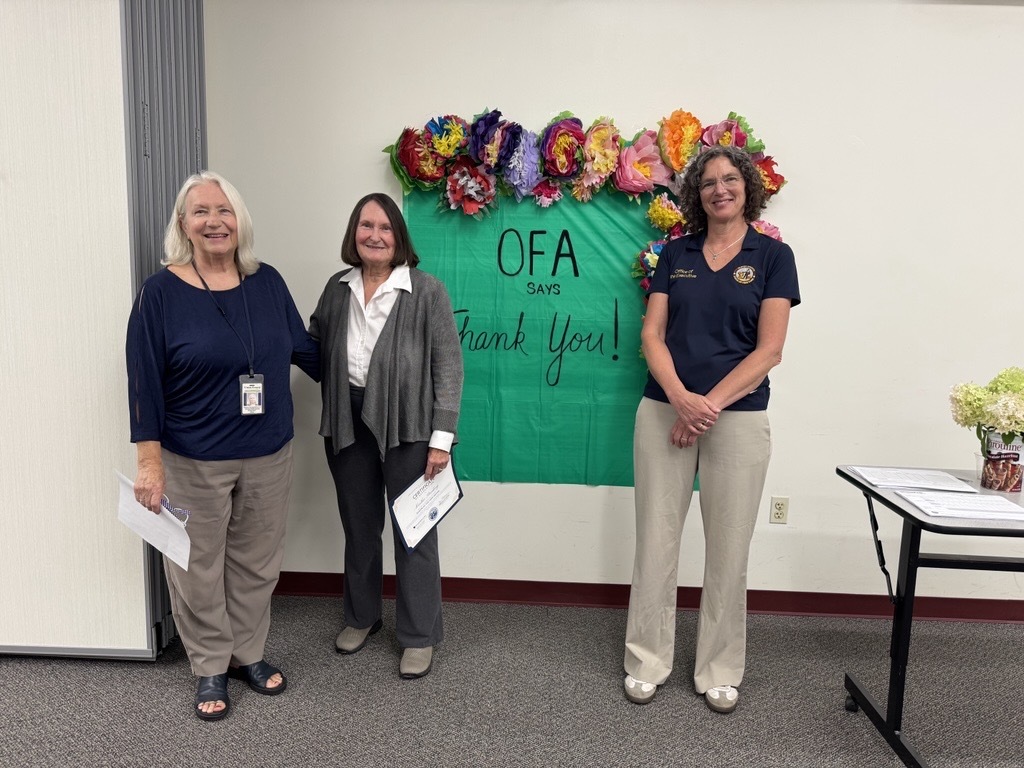 County Executive Metzger with Senior of the Year Award Winner Martha Steuding and OFA Director Sue Koppenhaver
