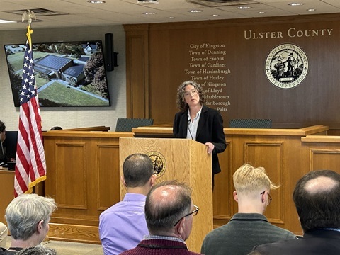 County Executive Metzger giving her budget address