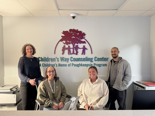 County Executive Metzger and the Children's Way Staff at the Children's Way Front Desk