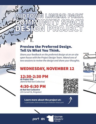 Flyer for the Midtown Linear Park Community Space public event