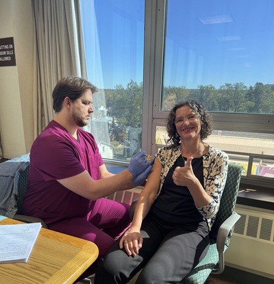 County Executive Metzger getting her flu shot