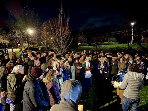County Executive Metzger Addressing the Crowd at the Vigil for Ali Sajad Faqirzada
