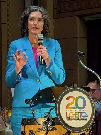 County Executive Metzger Speaking at the LGBTQ Center Anniversary