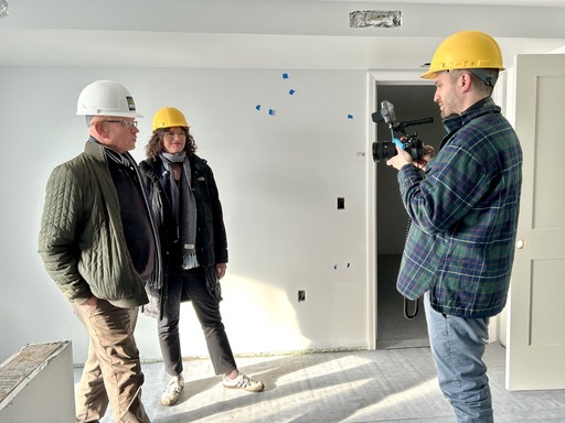 County Executive Metzger at the housing development site at the former Quality Inn