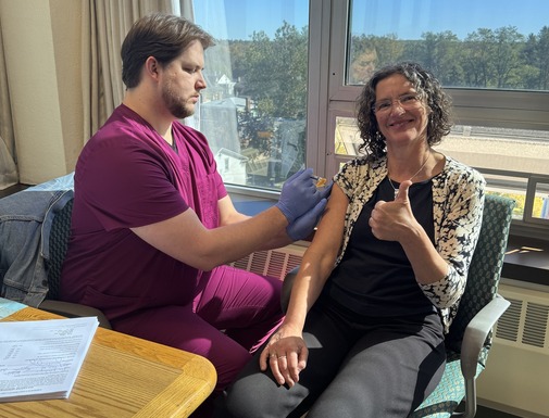 County Executive Metzger getting her flu shot