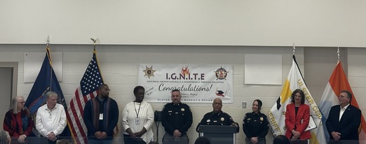 County Executive Metzger, Sheriff's Dept. staff, and other IGNITE staff at the graduation ceremony