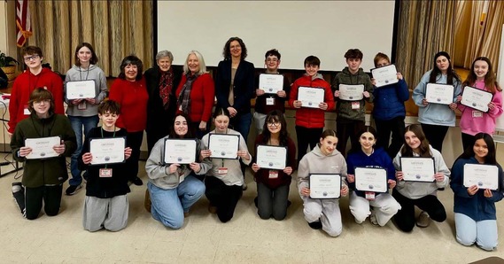 County Executive Metzger and OFA Director Sue Koppenhaver with the St Josephs Confirmation prep class