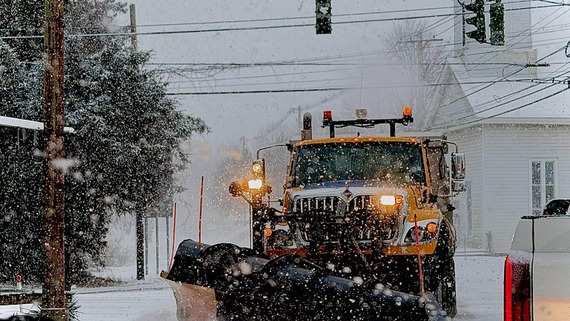 Photo of DPW snowplow in Modena. 