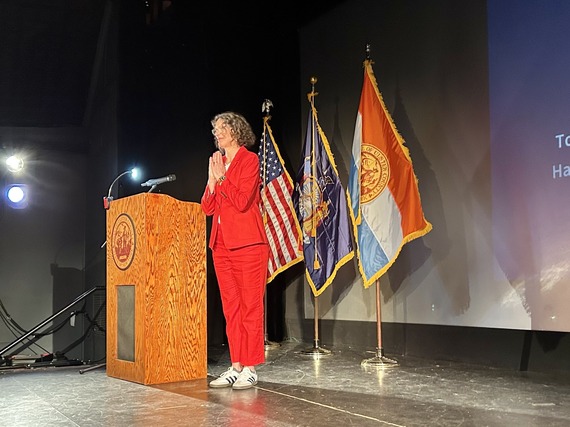 County Executive Metzger on stage during her State of the County address