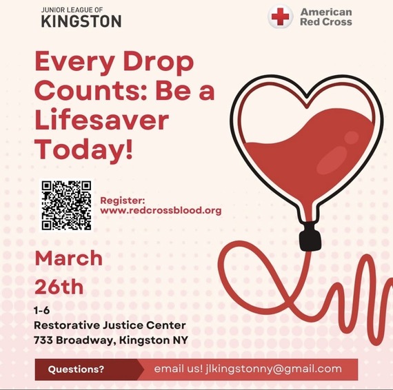 Flyer for the blood drive at the Restorative Justice Center