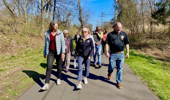County Executive Metzger and Public Health Director Eve Walter with the walking group at the Move A Mile event 