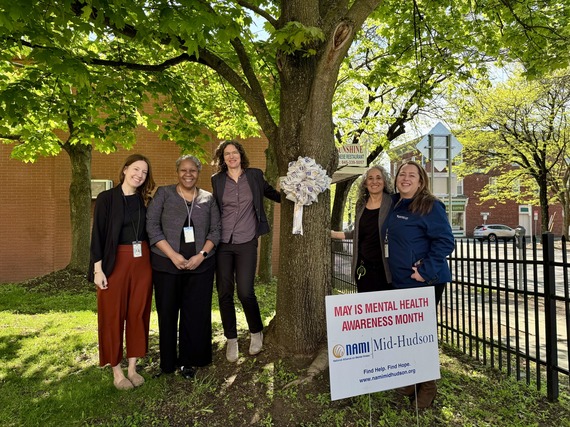 County Executive Metzger with Tara McDonald, Commissioner of Mental Health, Jo Ann Brown, Executive Director of NAMI Mid Hudson, and other DMH staff