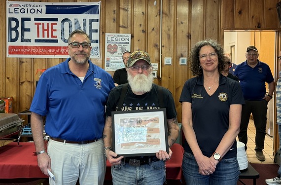 County Executive Metzger and VSA Director Mark Cozzupoli with Bert Van Demark, April Veteran of the Month