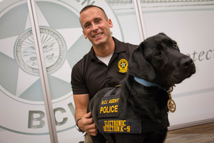 BCI Special Agent Josh Rammel and K-9 Reptar