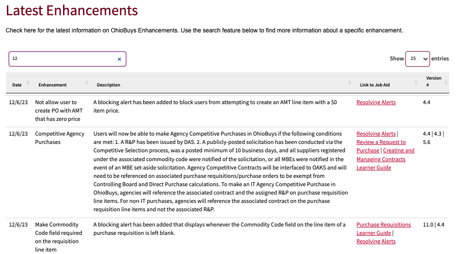 enhancement page screenshot