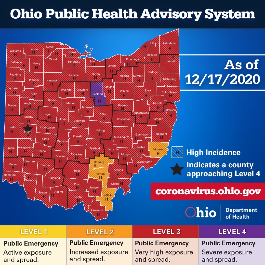 Ohio Public Health Advisory System Dec. 17