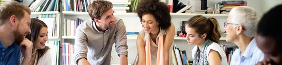 Employees at a table