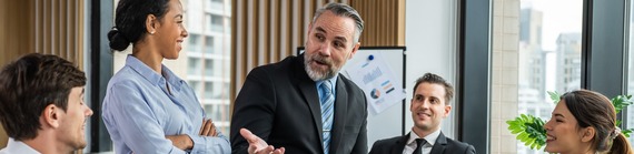 Employees having a discussion