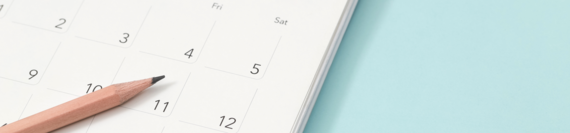 A pencil on a calendar.