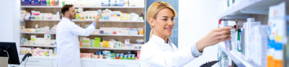 Pharmacists working in a pharmacy.