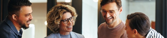 Employees together laughing