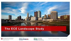 Columbus downtown skyline. Text reads The ECE Landscape Study
