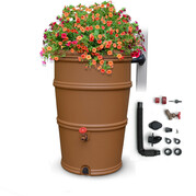 rain barrel image with flower on top