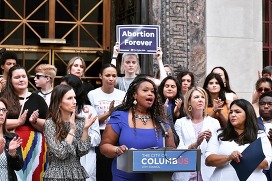 Councilmember Favor at the Reproductive Rights Rally