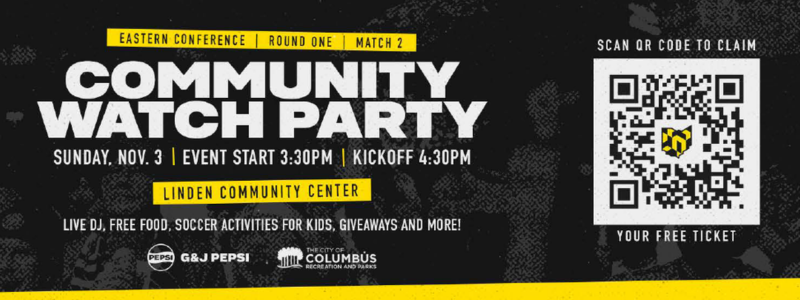 Watch Party Columbus Crew Graphic at Linden 