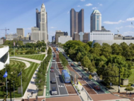 Rendering of Broad St after LinkUs bus lanes