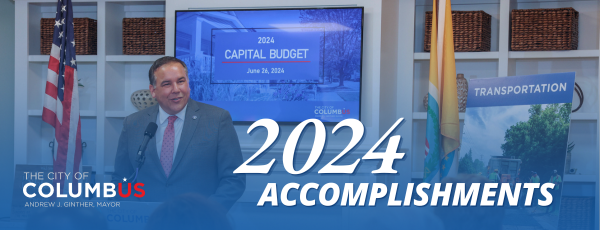 Mayor Andrew Ginther speaks at the capital budget press event