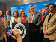 Mayor Andrew Ginther speaking at a U.S. Conference of Mayors press event