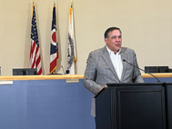Mayor Ginther speaking at the Regional Housing Coalition event