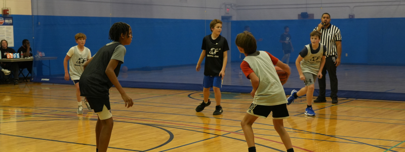 Kids playing basketball