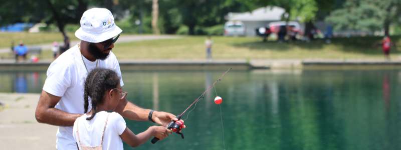 Father and Daughter Fishing