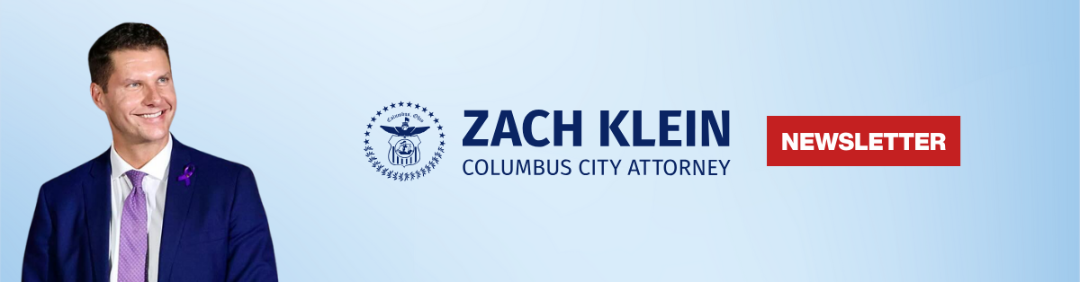 Columbus City Attorney Zach Klein newsletter email header