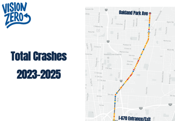 Image of stretch of Cleveland Avenue where many crashes have taken place during 2023-2025