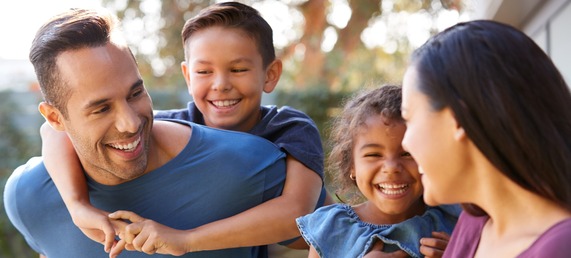 Father, daughter, mother, and son