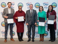 Stephen Riester, Monique Hall, Angela Kaiser, and Alyson Payten with Lt. Gov. Jon Husted at the Leadership Academy Graduation 24