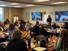 Director Wente talking to the Parent and Youth Ambassadors